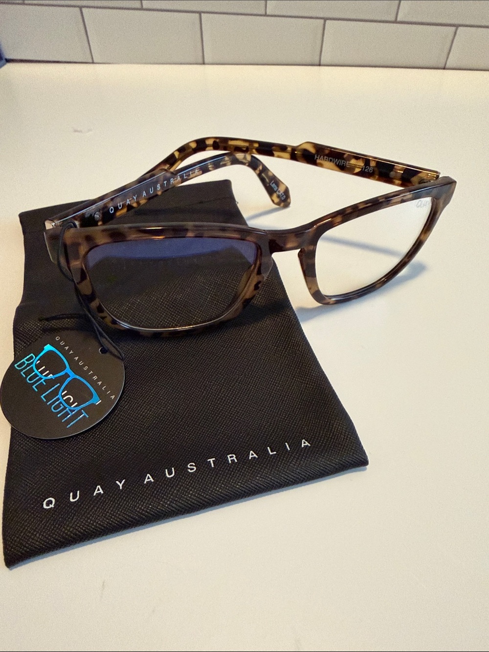 Quay Australia Tortoiseshell Cat-Eye Blue Light Glasses